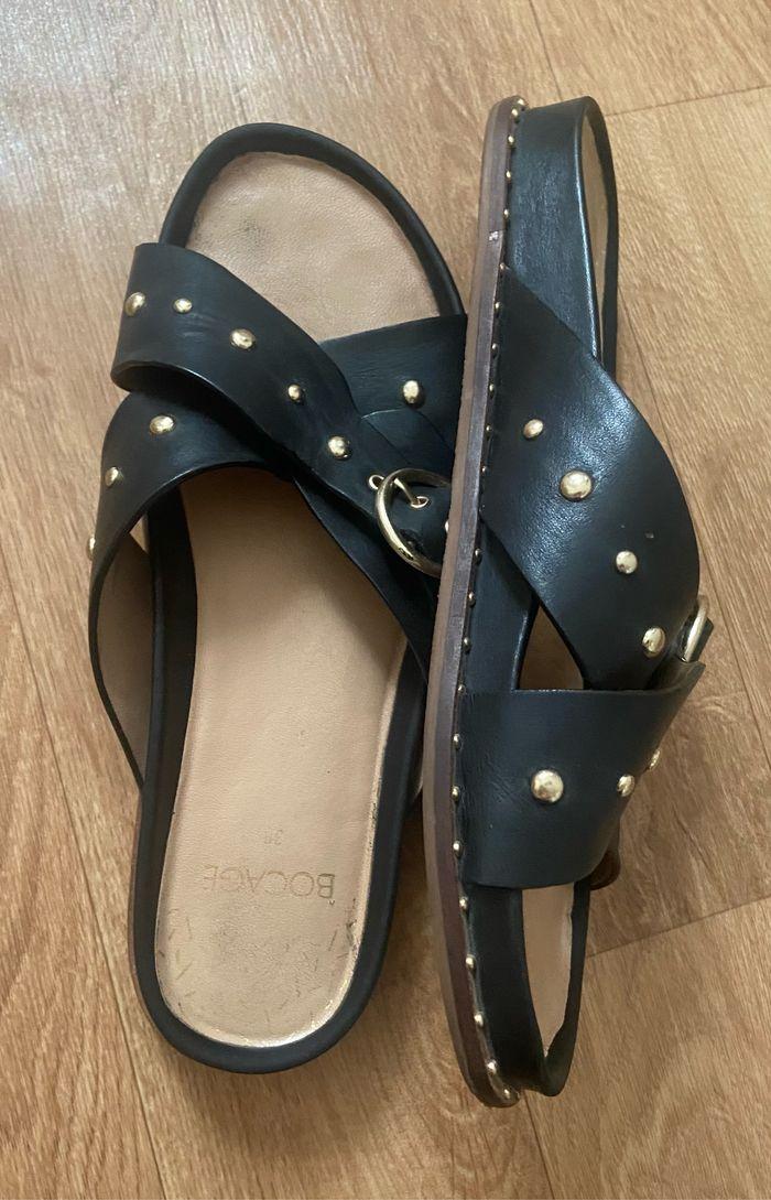 Mules noires cuir 38 - photo numéro 5