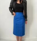 Jupe crayon taille haute bleue