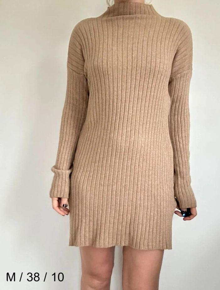 Robe pull beige en maille côtelée – Chic, confortable (Taille 36/38) 💖 - photo numéro 3