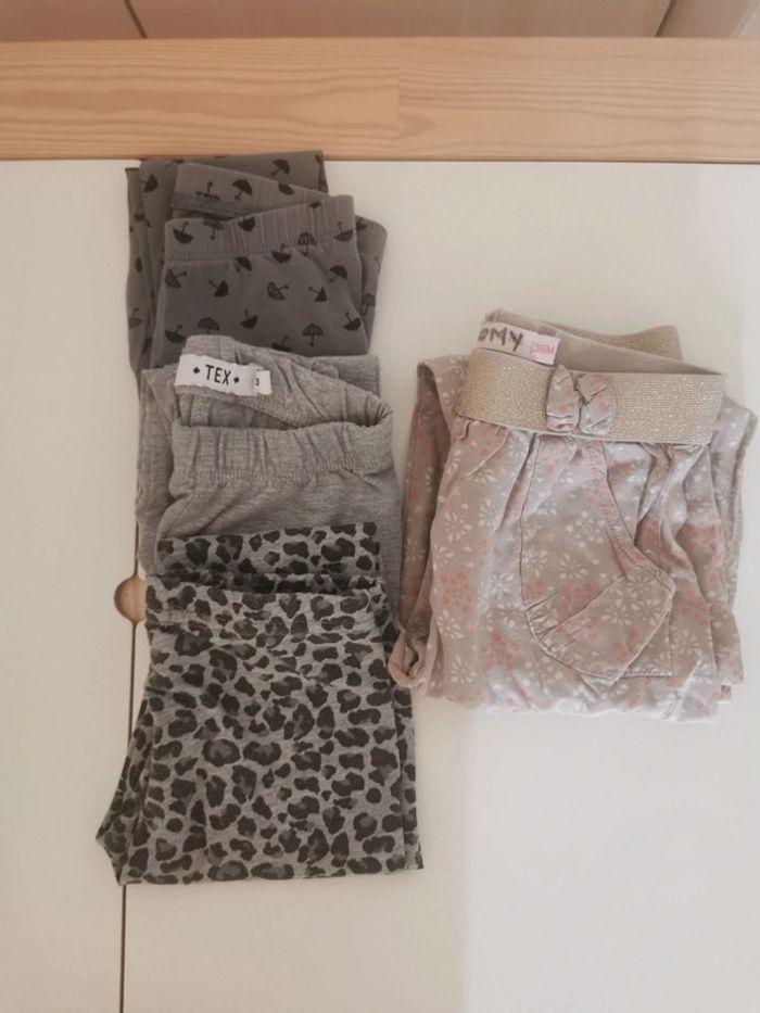 Lot de 4 leggings/pantalon léger 3 ans - photo numéro 1