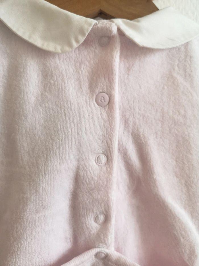 Pyjama une pièce velours rose pâle col blanc, Absorba, 18 mois - photo numéro 8