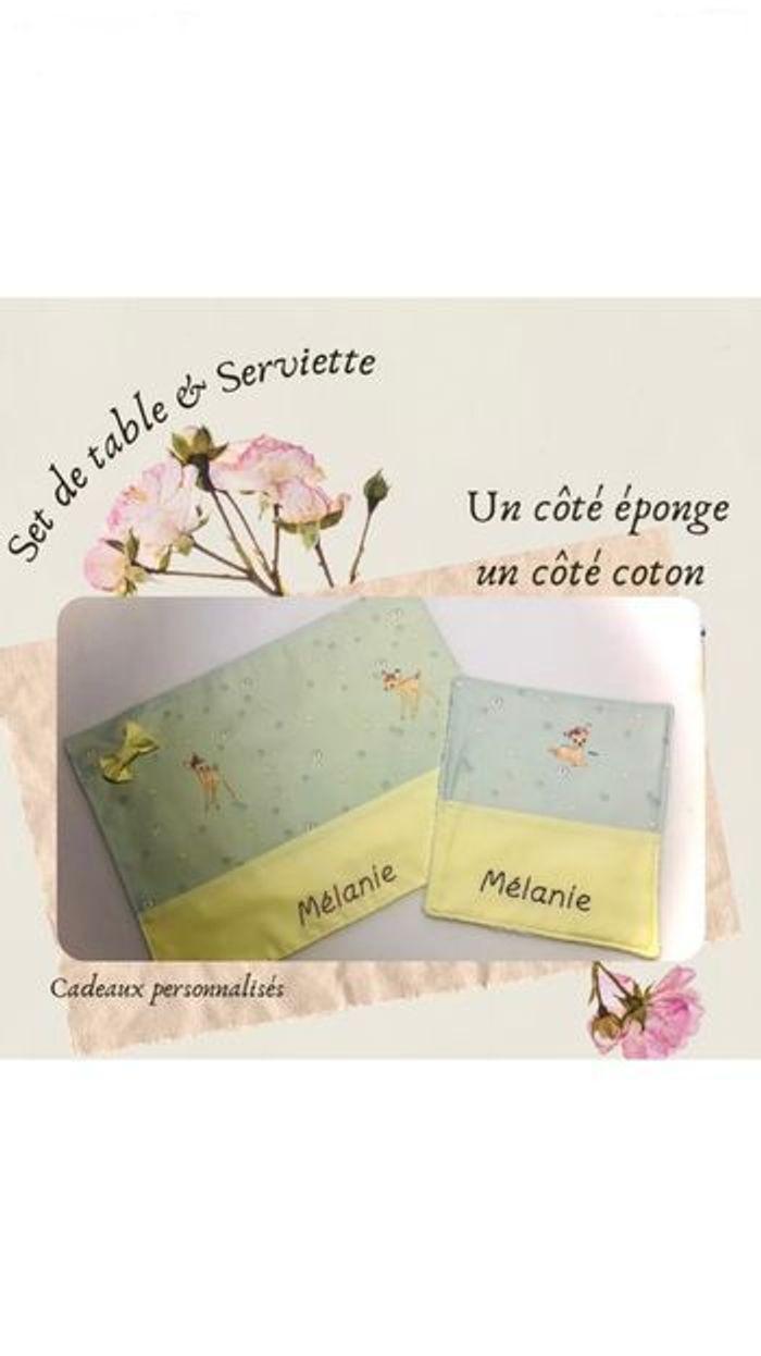 Set de table et sa serviette personnalisée