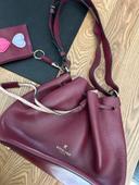 Kesslord sac sceau en cuir bordeaux avec pochette