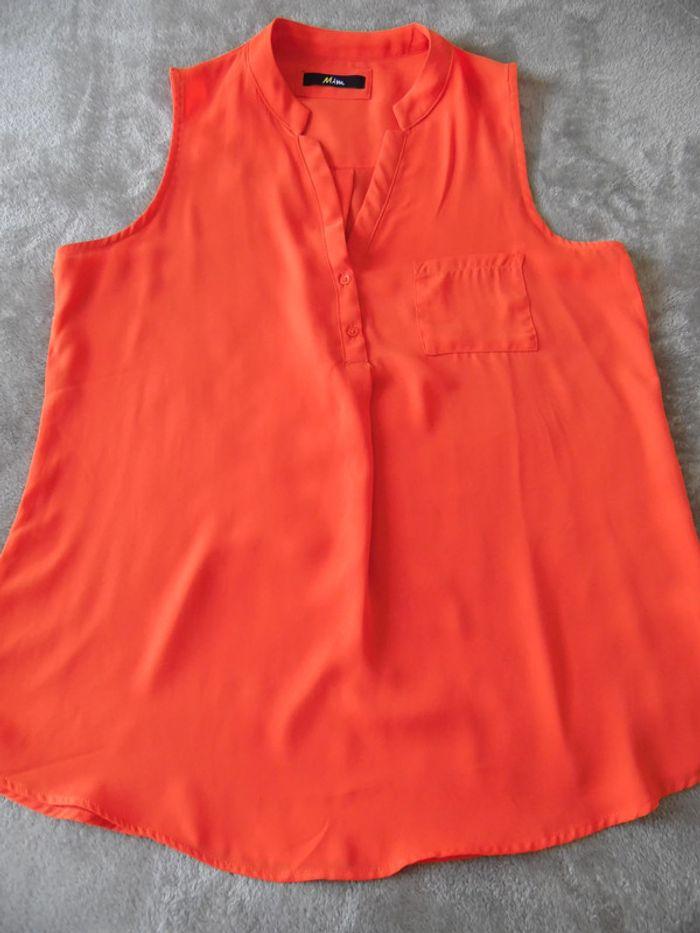 Jolie blouse rouge/orange, taille 40. - photo numéro 4