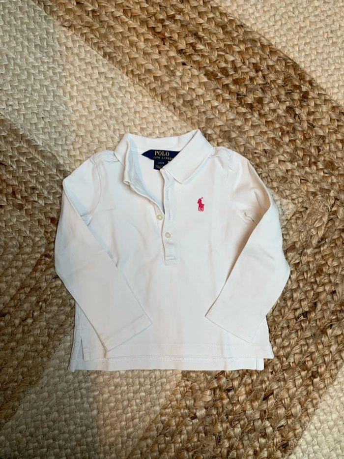 Polo fille blanc Ralph Lauren - photo numéro 1