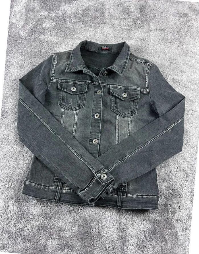 👕 Veste en Jeans vintage y2k Noir Taille S 👕 - photo numéro 1