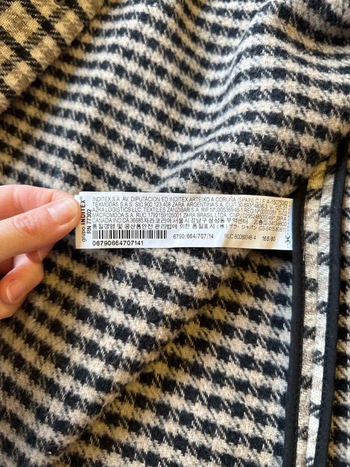 Zara - Taille 34 Manteau à carreaux en laine avec lien ajustable - photo numéro 8