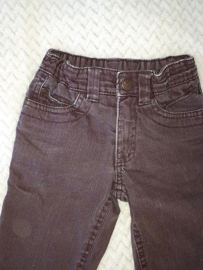 Bermuda jean reflets aubergine taille ajustable Orchestra 4 ans - photo numéro 2