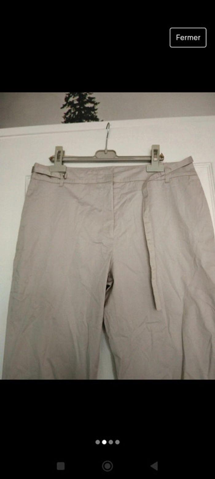 Pantalon type tailleur sym taille 42 beige gris - photo numéro 2