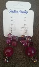 Boucles d'oreilles fantaisie mauve