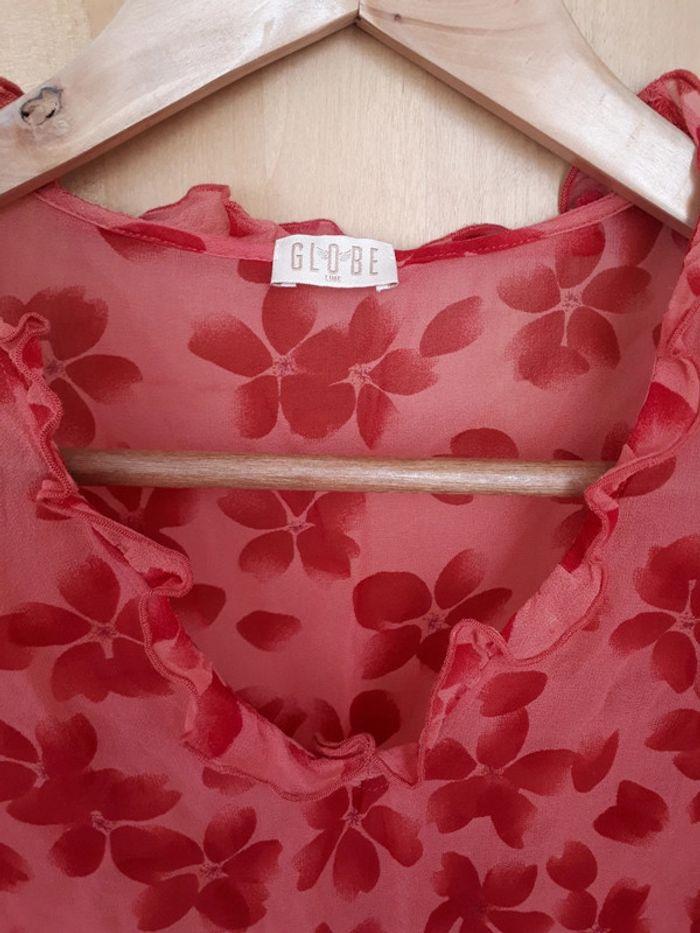 Petite blouse sans manches fleurie rose Globe 40 - photo numéro 3