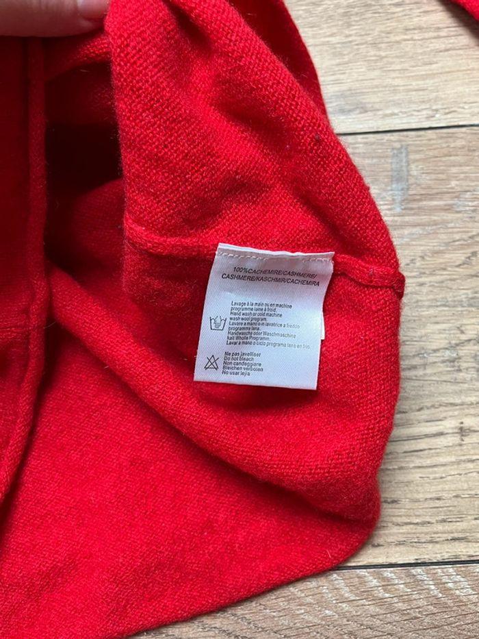 Pull chaud à col roulé rouge en cachemire taille S - photo numéro 3