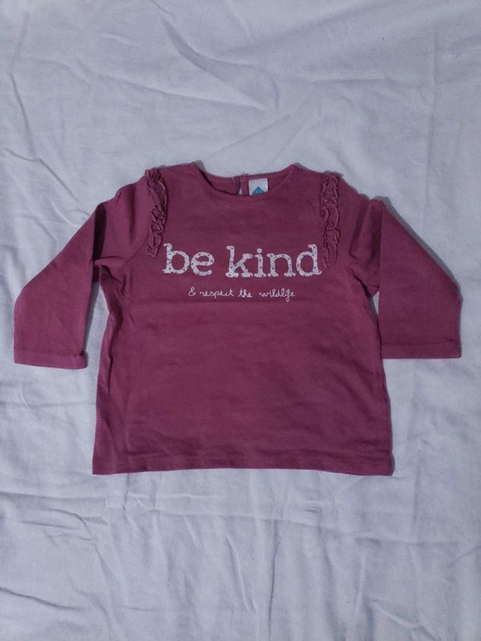 Maillot manches longues 12 mois fille rose be kind - photo numéro 1