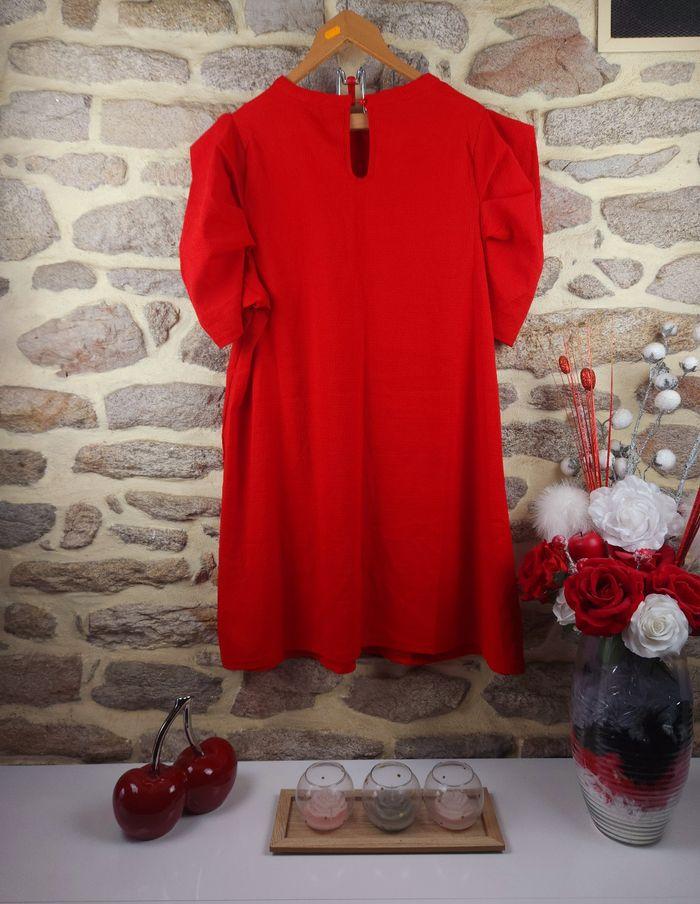 Robe manches bouffantes rouge Femme taille 52 marque Boohoo 🍓 - photo numéro 3