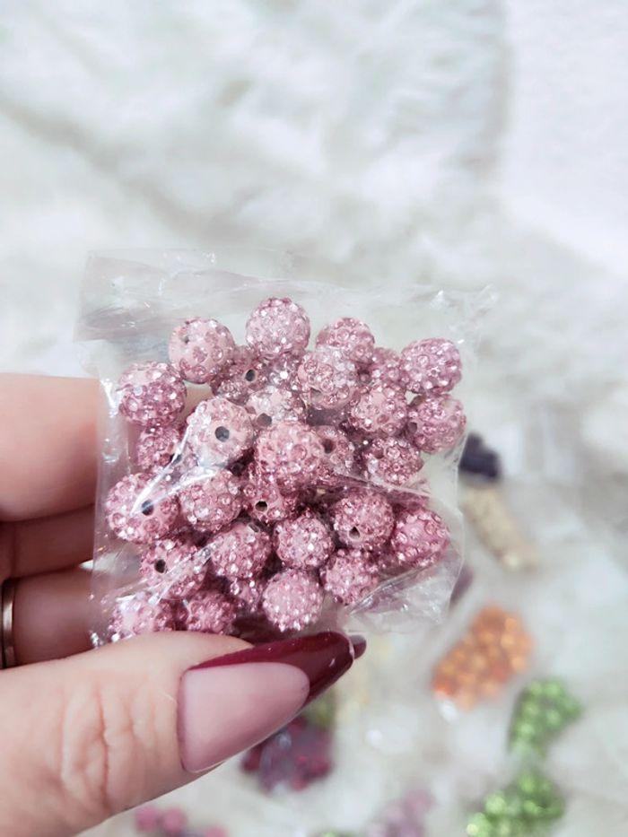 Lot de 350g de perles shamballa pour porte clés - photo numéro 3