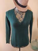 Pull col V vert foncé. XS • Tally Weijl