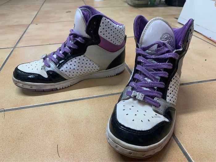 Baskets Y2K violettes, blanches et noires - photo numéro 2