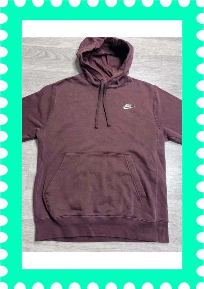 👕 Sweat à capuche Nike logo brodé Marron Taille S 👕 - photo numéro 6