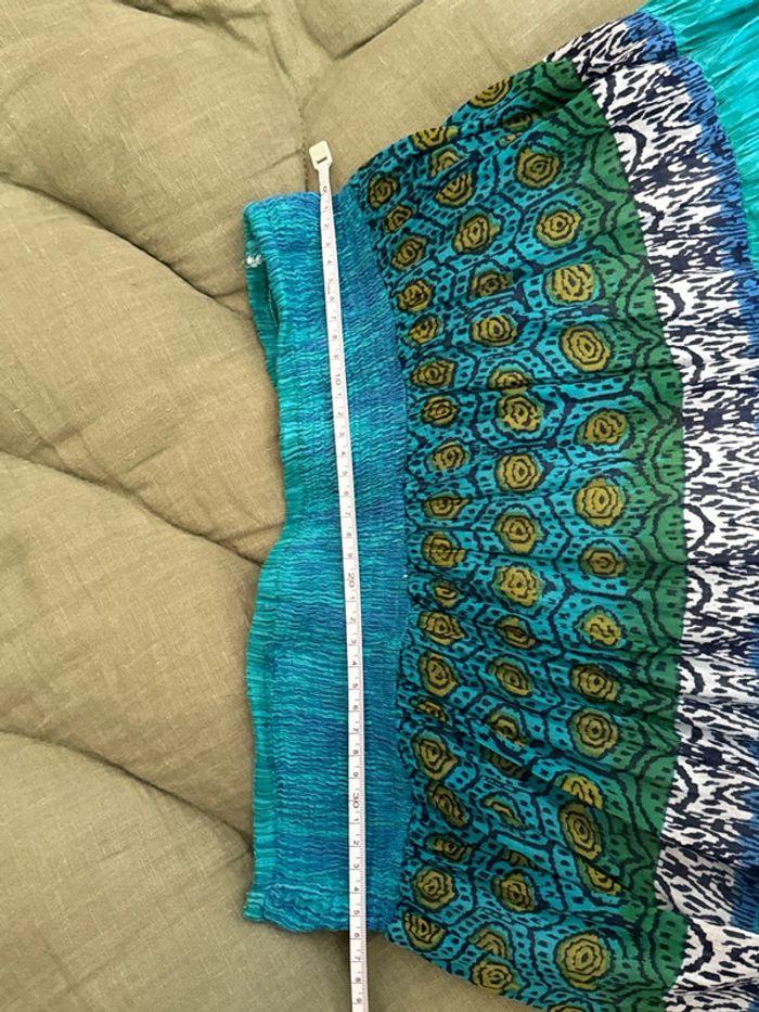 Gonna estiva midi teal/sapphire in cotone - photo numéro 10