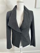 Blazer gris moucheté col cascade Blanc Nature T38 M