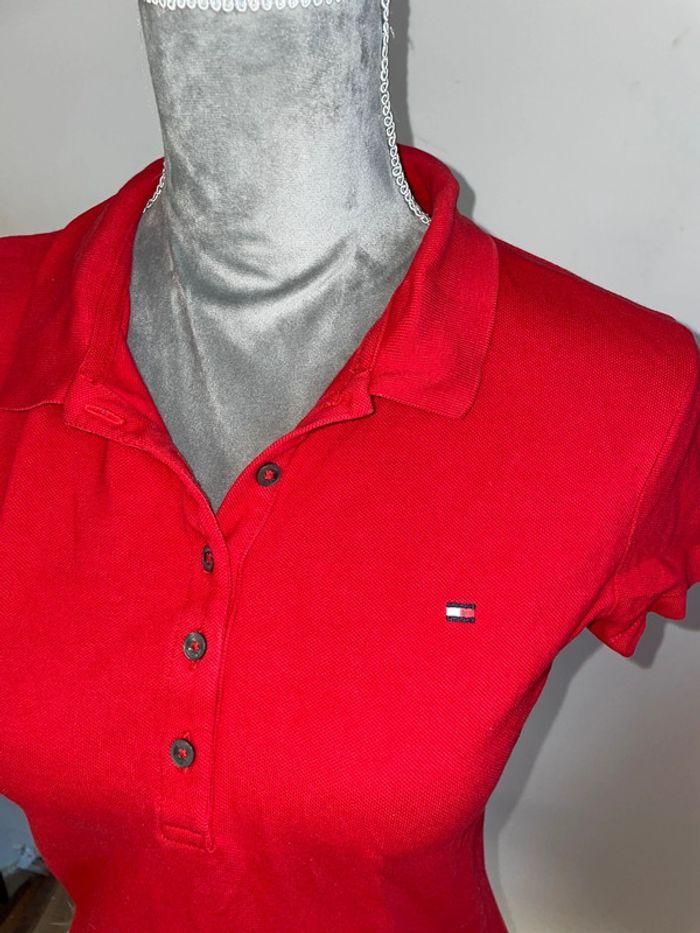 Polo slim fit  manches courte « tommy hilfiger » taille M rouge - photo numéro 2