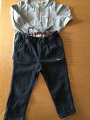 Pantalon + t-shirt manches longues  2/3 ans