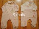 Deux pyjamas fille 9 mois