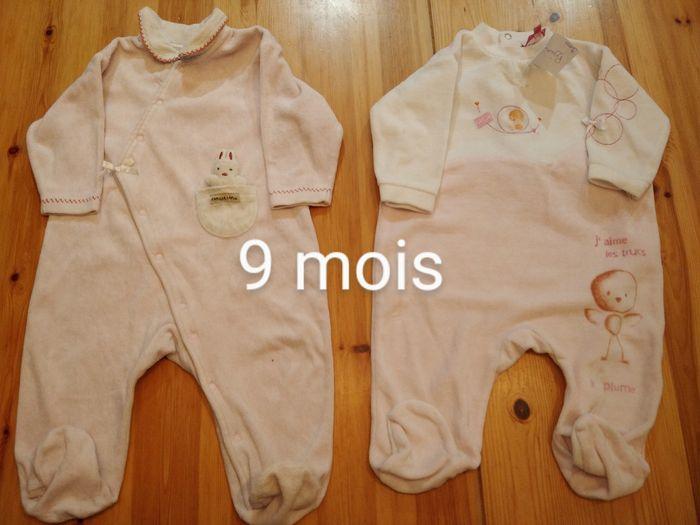 Deux pyjamas fille 9 mois - photo numéro 1