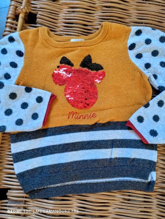 🦋 Joli pull chaud tout doux 3 ans Minnie Disney - photo numéro 2