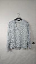 Blouse vert d'eau froufrou Zara