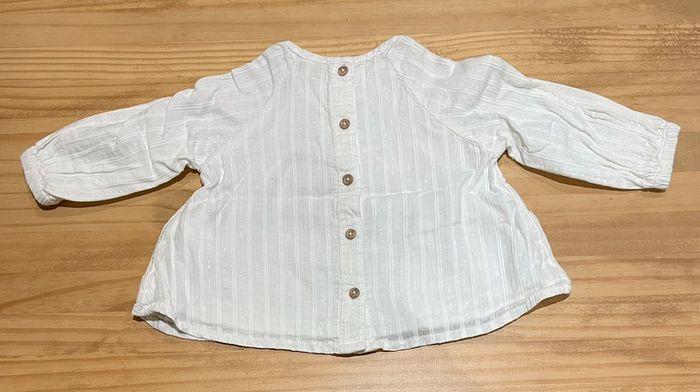 Blouse De Noël Blanche avec rayures Argentées 6mois/68cm - photo numéro 2