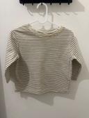 T-shirt beige marron rayé 12mois 80cm Zara