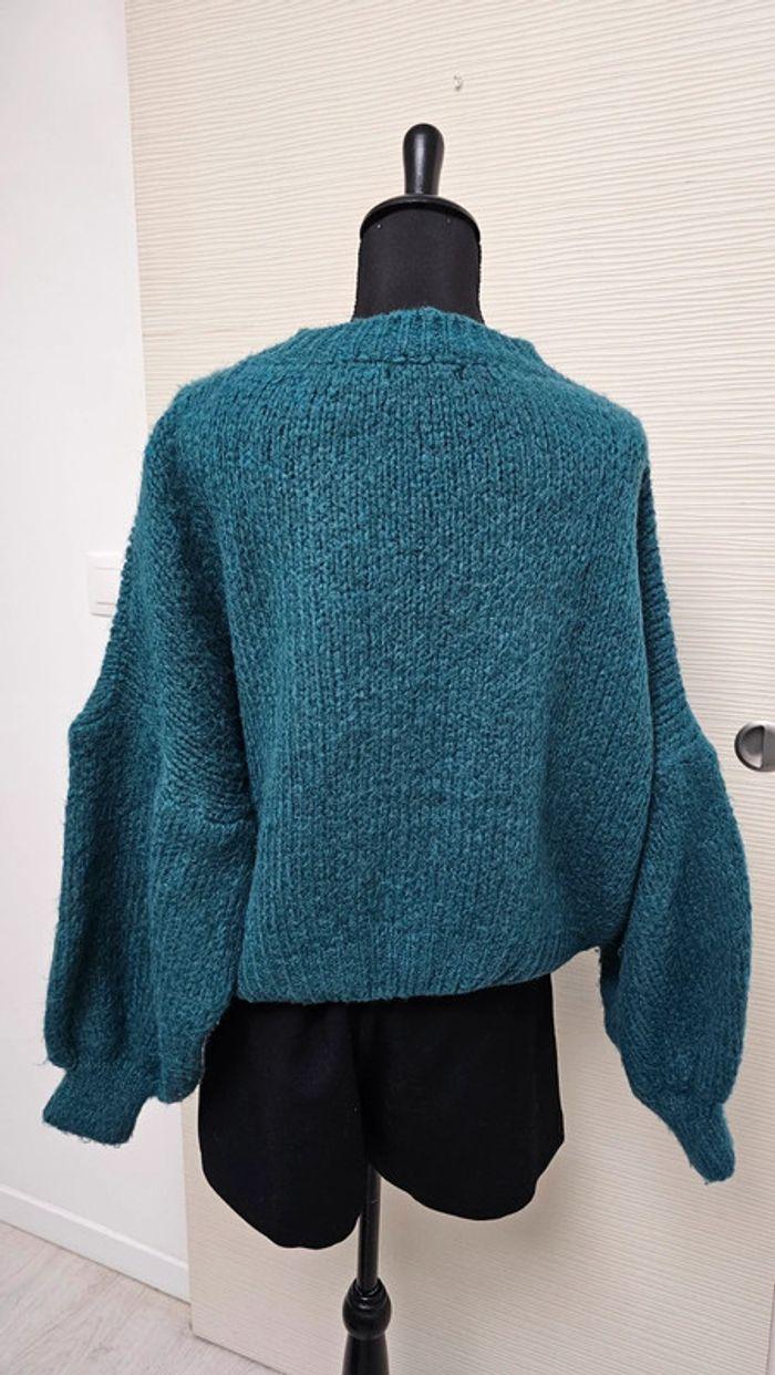 Pull maille chaude duveteuse oversized bleu canard Mademoiselle Chic - photo numéro 6