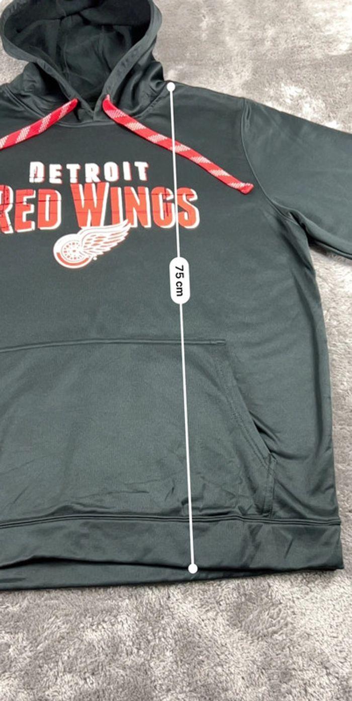 👕 Sweat à capuche Veste University Rare Vintage y2k 90s 2000s Detroit Red Wings Noir Taille XL 👕 - photo numéro 3