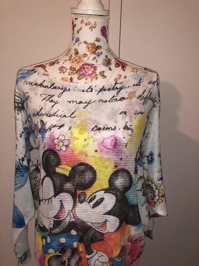 Pull léger mi-saison à manches amples avec imprimés Mickey et Minnie - photo numéro 9