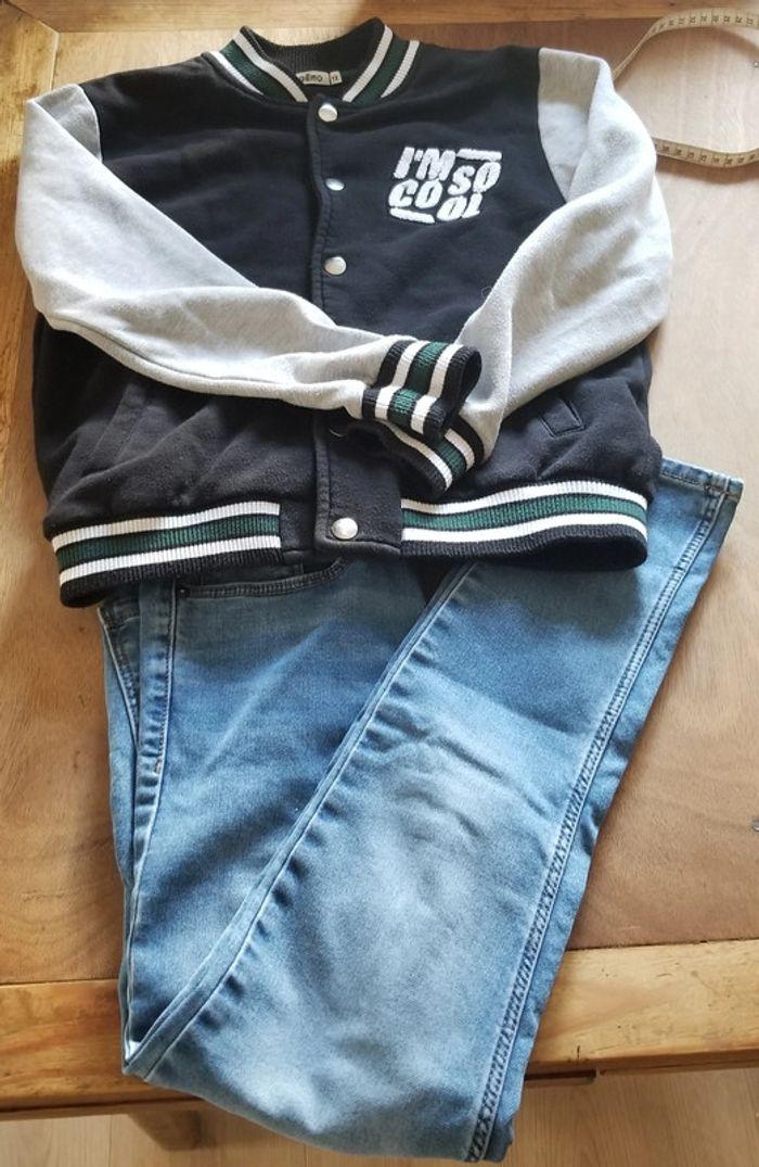 Lot Jean + Veste taille 12 ans - photo numéro 1