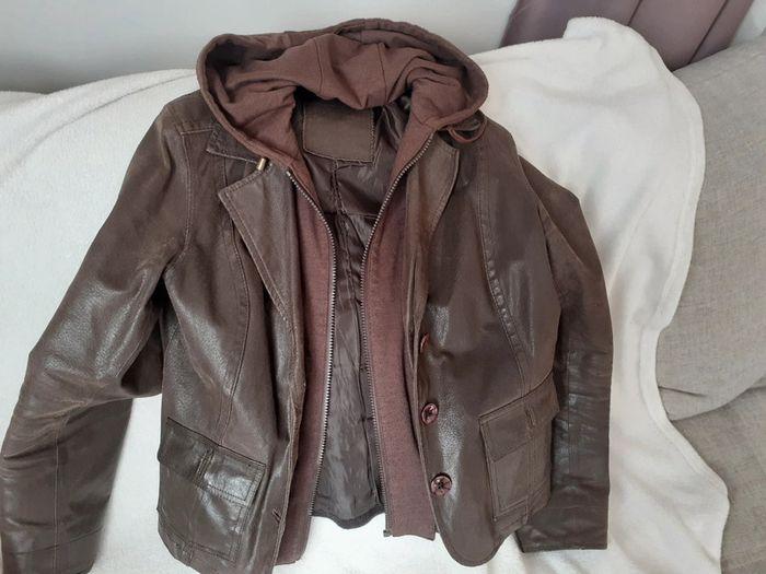 Veste cintrée cuir marron - photo numéro 7