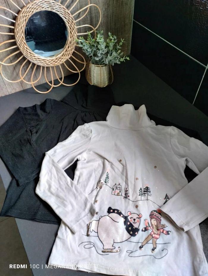 🦋 Lot x 2 Sous pull col roulé 6 ans C&A et TAO - photo numéro 1