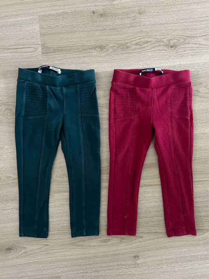 Lot de 2 jegging okaidi 3 ans - photo numéro 1