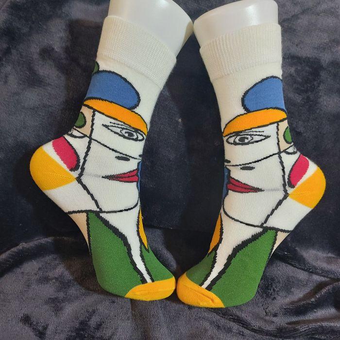 Lot de 4 paires de chaussettes visages abstraits - photo numéro 6