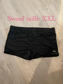 Caleçon de bain boxer noir écriture blanc swoof taille XXL