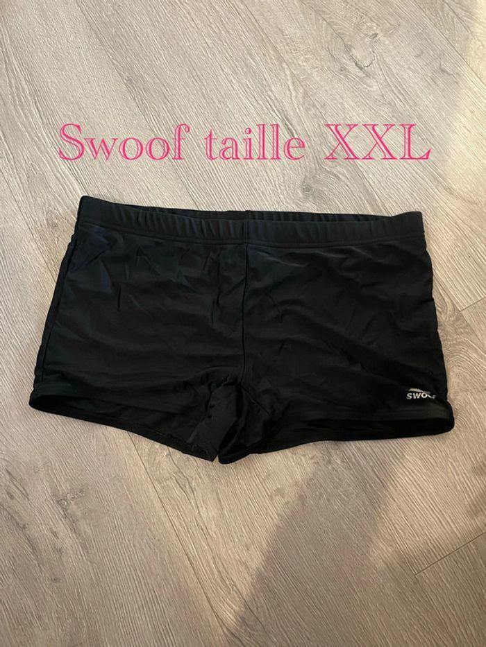 Caleçon de bain boxer noir écriture blanc swoof taille XXL - photo numéro 1