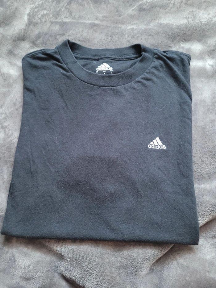 T-shirt Adidas Noir Taille L Logo Brodé - photo numéro 3