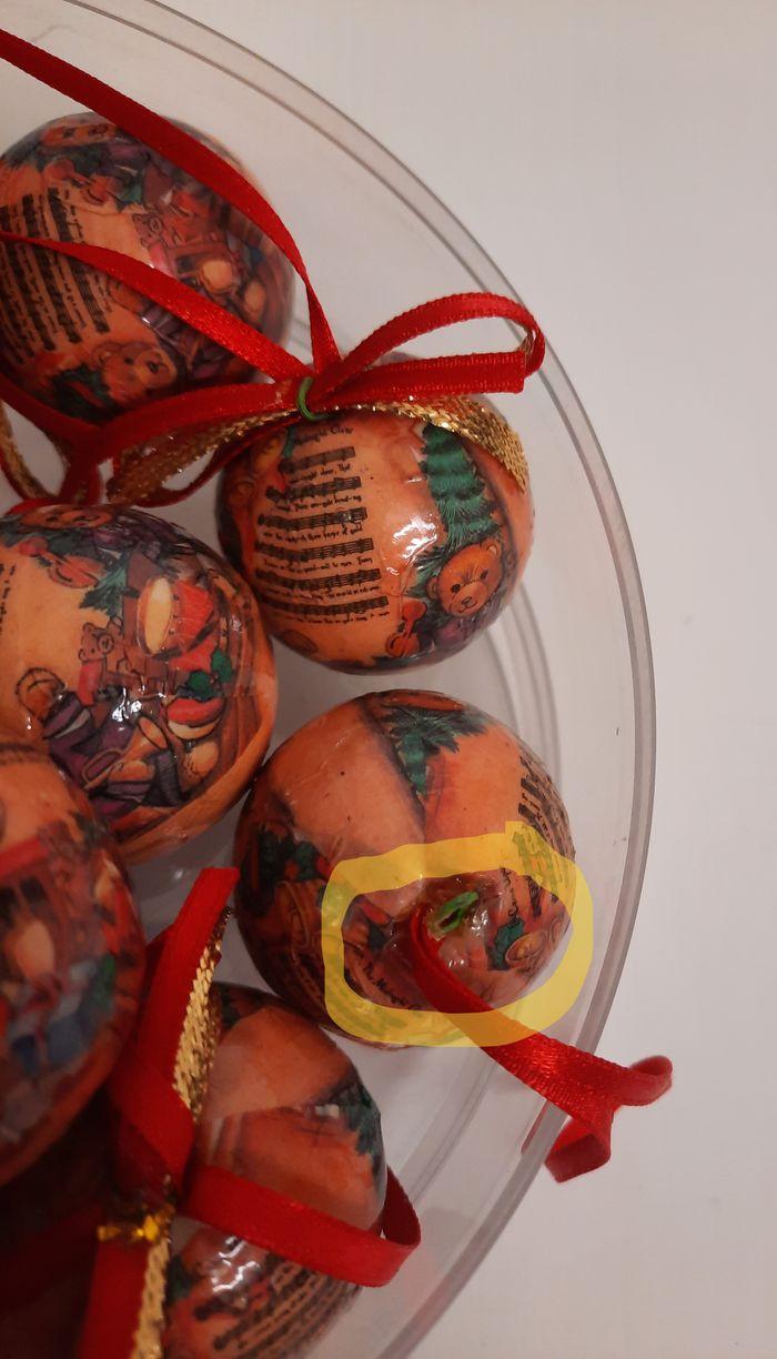 Lot de 12 petites boules de Noël rétro décorées d'oursons - photo numéro 5