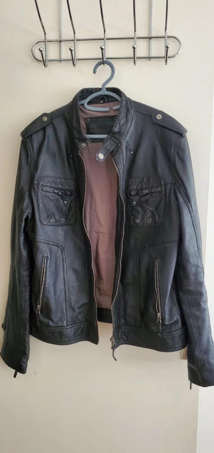 Blouson homme en vrai cuir 100% agneau - photo numéro 1