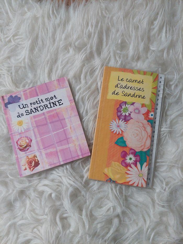 Lot carnet d'adresses + bloc note "un petit mot de Sandrine" TBE 📝