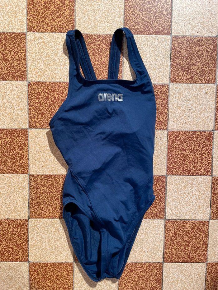 Maillot de bain bleu marine fille, 1 pièce, dos nu Arena - photo numéro 1