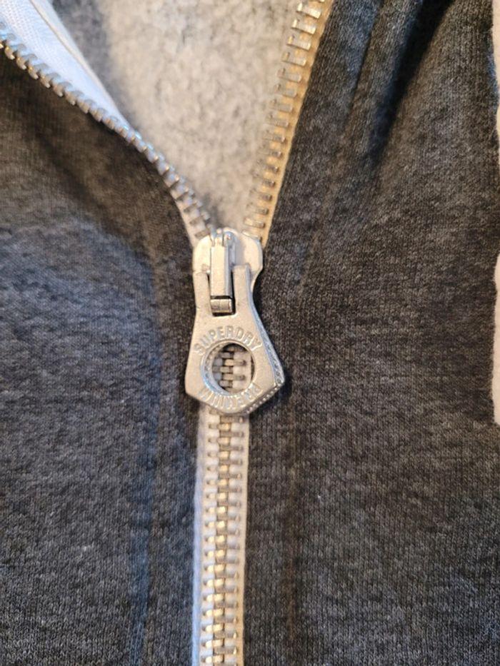 Full-zip à capuche Superdry gris anthracite Taille L Logo brodé - photo numéro 9