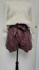 Short simili cuir marron taille haute Promod