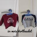 Lot 2 teeshirts manches longues 24 mois Vertbaudet